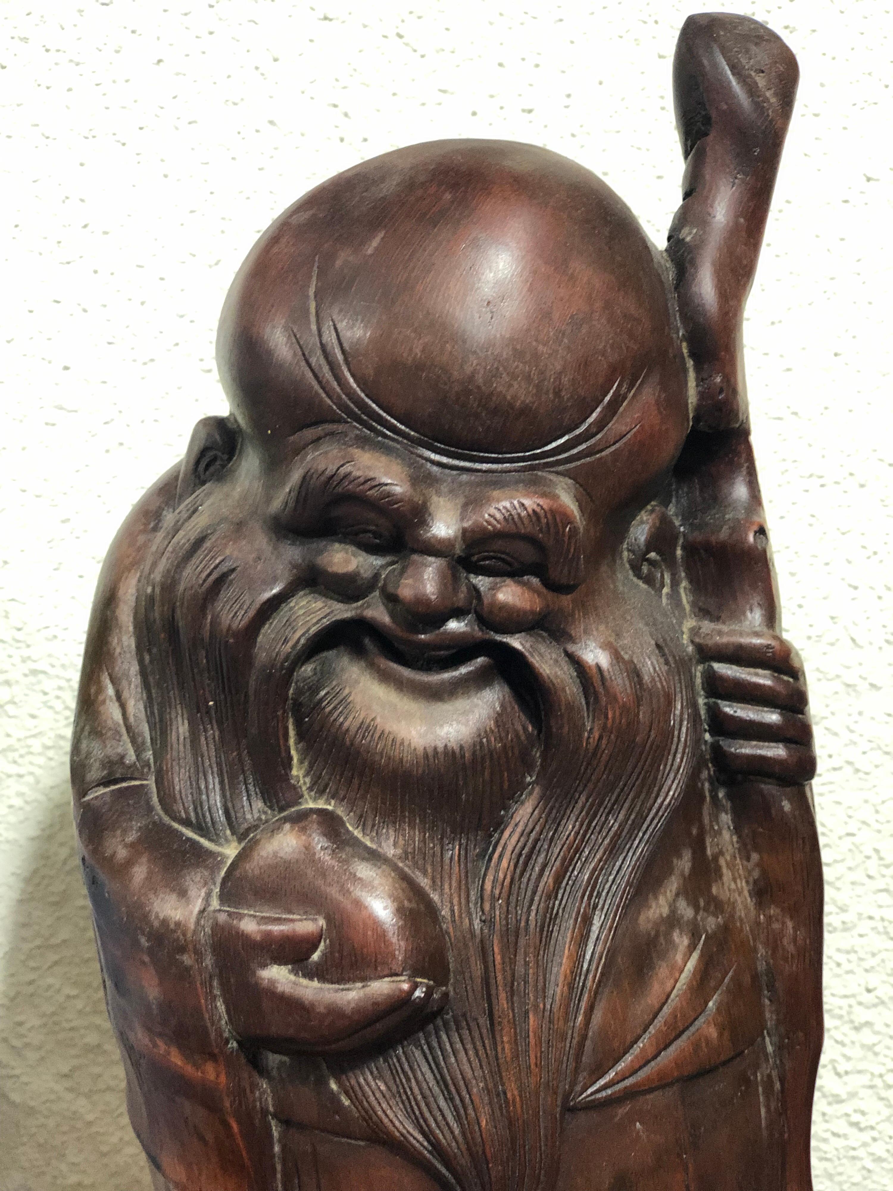 Chinese Natural Hand Carved Bamboo 'Fortune Man', China