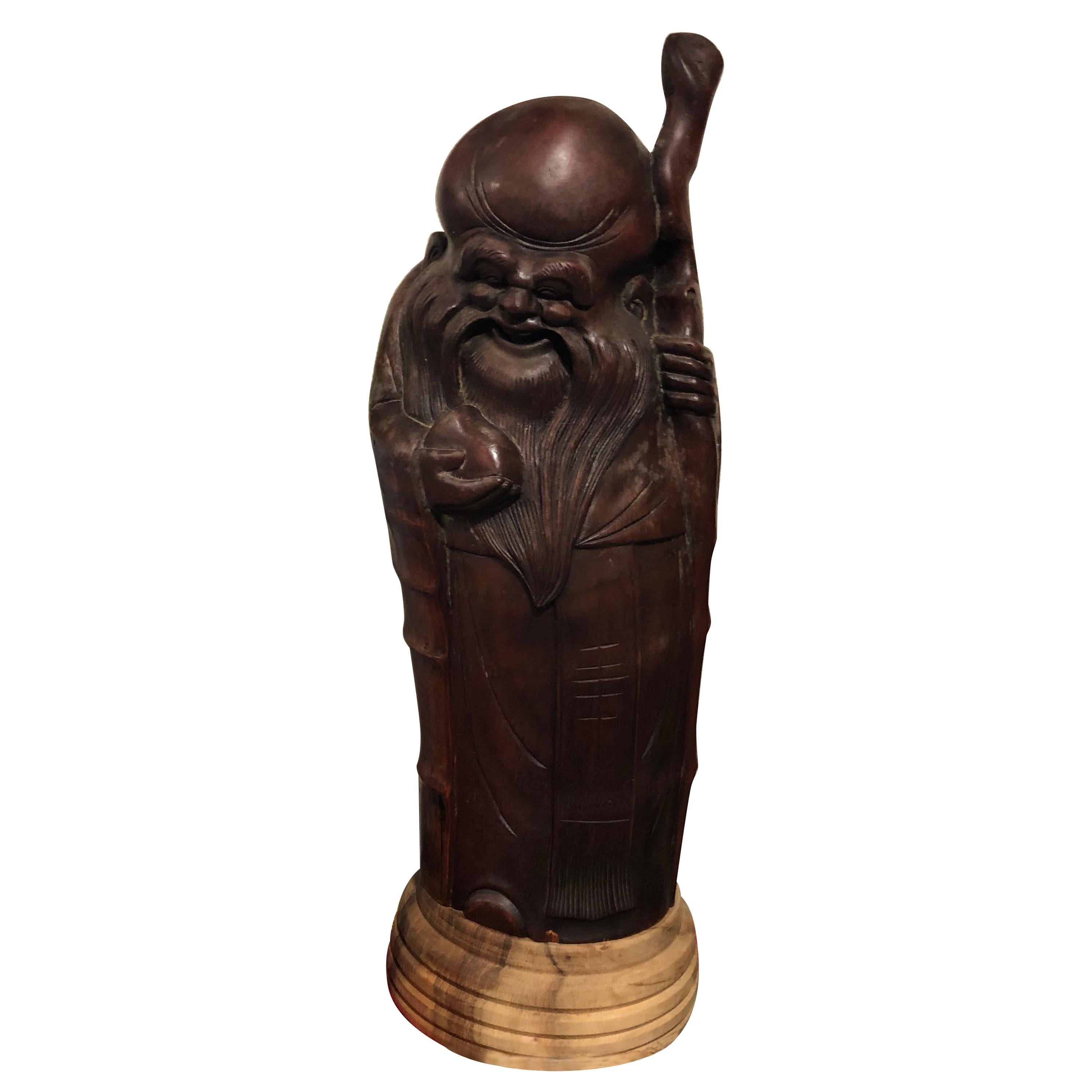 Natural Hand Carved Bamboo 'Fortune Man', China