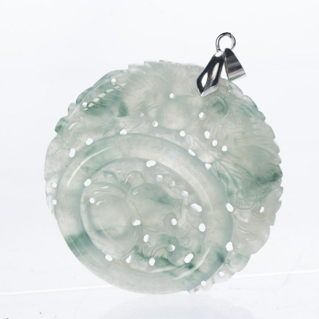 Artista Ciondolo Talismano della Fenice e del Drago in giadeite naturale scolpita a mano in vendita