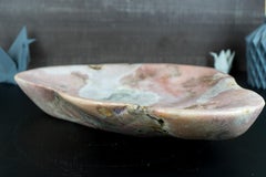 Natural Hand Carved Pink Amethyst Crystal Bowl