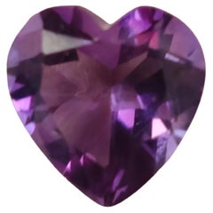 Vintage Natural Heart Amethyst Brazil Gemstone 2 CT Fantasy Cut 8mm X 8mm Beautiful
