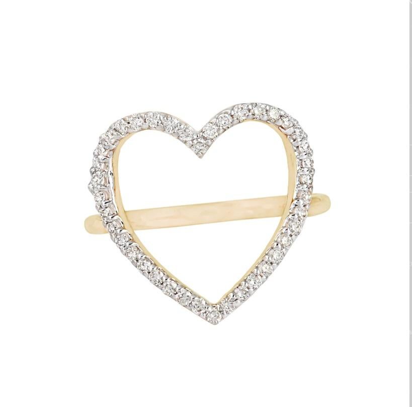 Anello con diamante Nature Heart in oro 14K In condizioni Nuovo in vendita a jaipur, IN