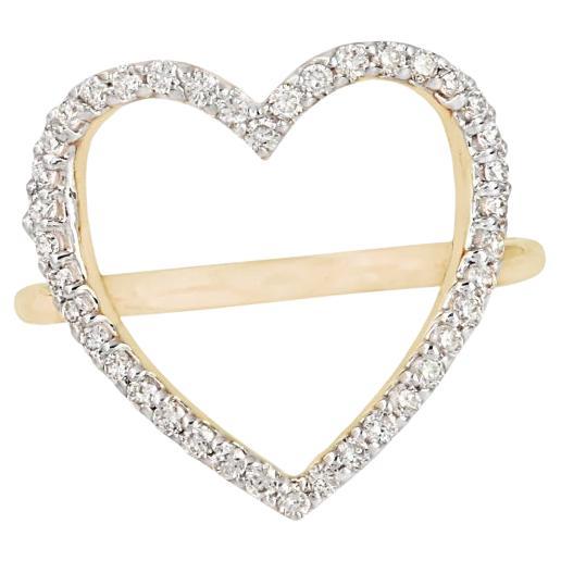 Anello con diamante Nature Heart in oro 14K in vendita