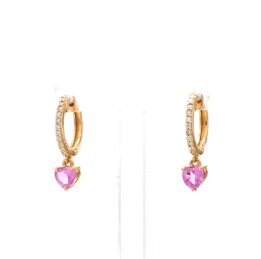 Boucle d'oreille goutte d'eau saphir rose cœur diamant or  Boucles d'oreilles saphir rose diamant coeur naturel or  Boucles d'oreilles saphir rose avec breloque en forme de coeur en or

DÉTAILS DES PIERRES PRÉCIEUSES :
✦ Pierre précieuse : Saphir