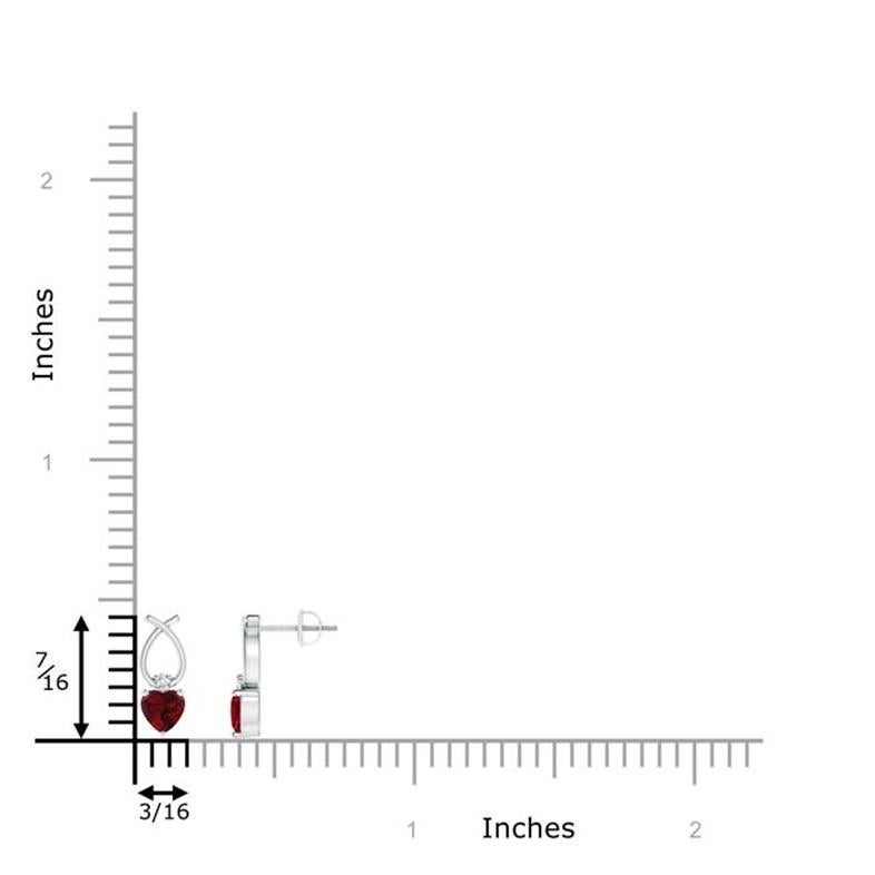 Diese Solitär-Granat-Tropfenohrringe sind mit einem Hauch von Exquisitität in Platin gestaltet. Der herzförmige, intensiv rote Granat hängt anmutig an einer glänzenden Spirale mit einem funkelnden Diamanten in der Mitte.