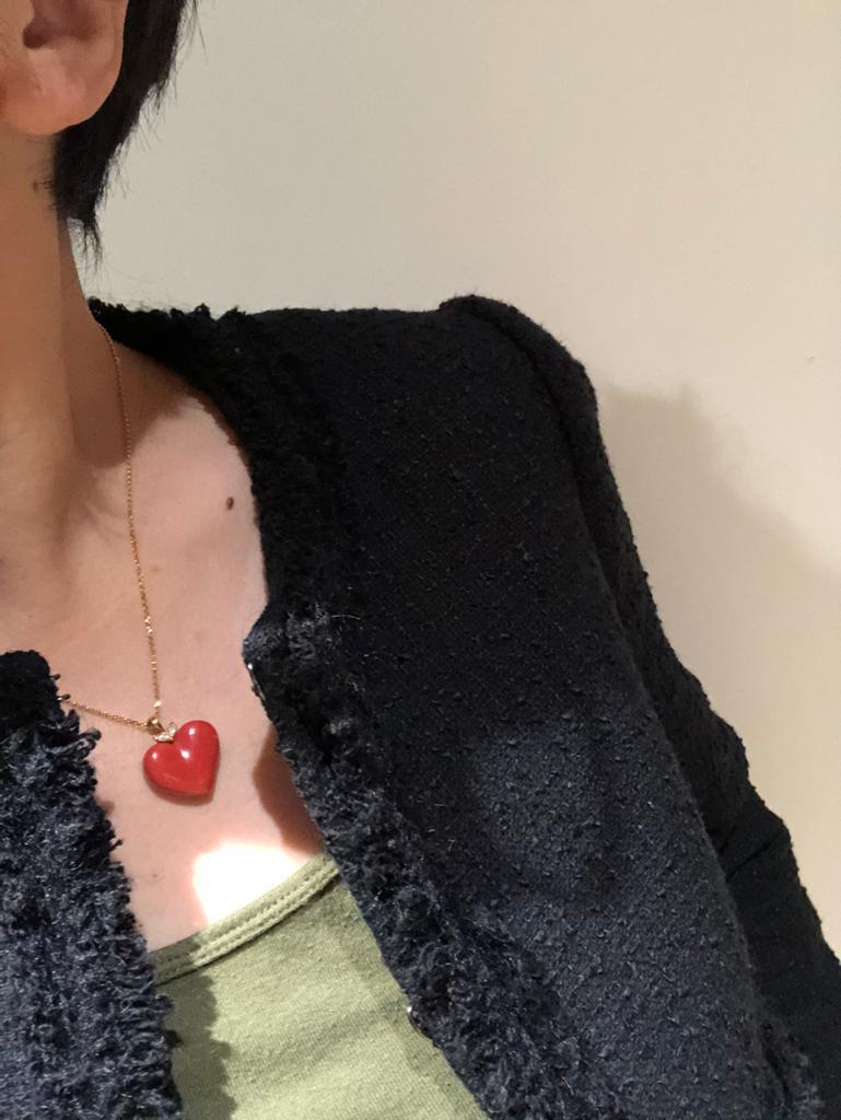 coral heart necklace