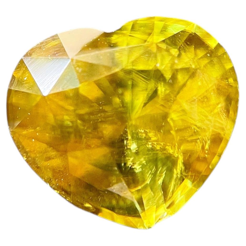 Natural Heart-Shaped Natural Sphene for Jewelry Making, 3.86 Ct For Sale