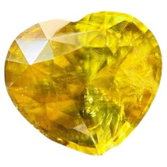 Natural Heart-Shaped Natural Sphene for Jewelry Making, 3.86 Ct