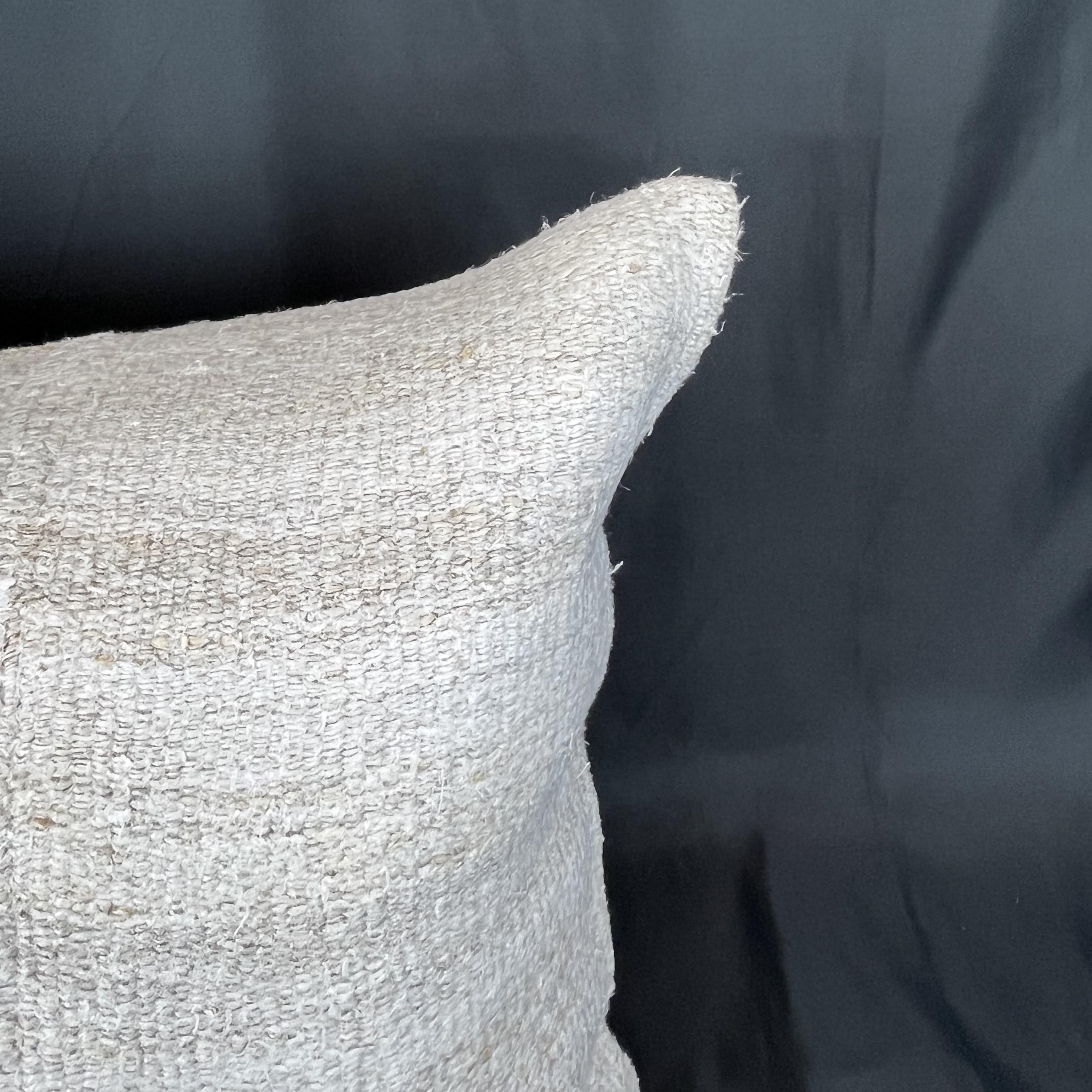 Turkish Natural Hemp Pillow Cover Solid White 20