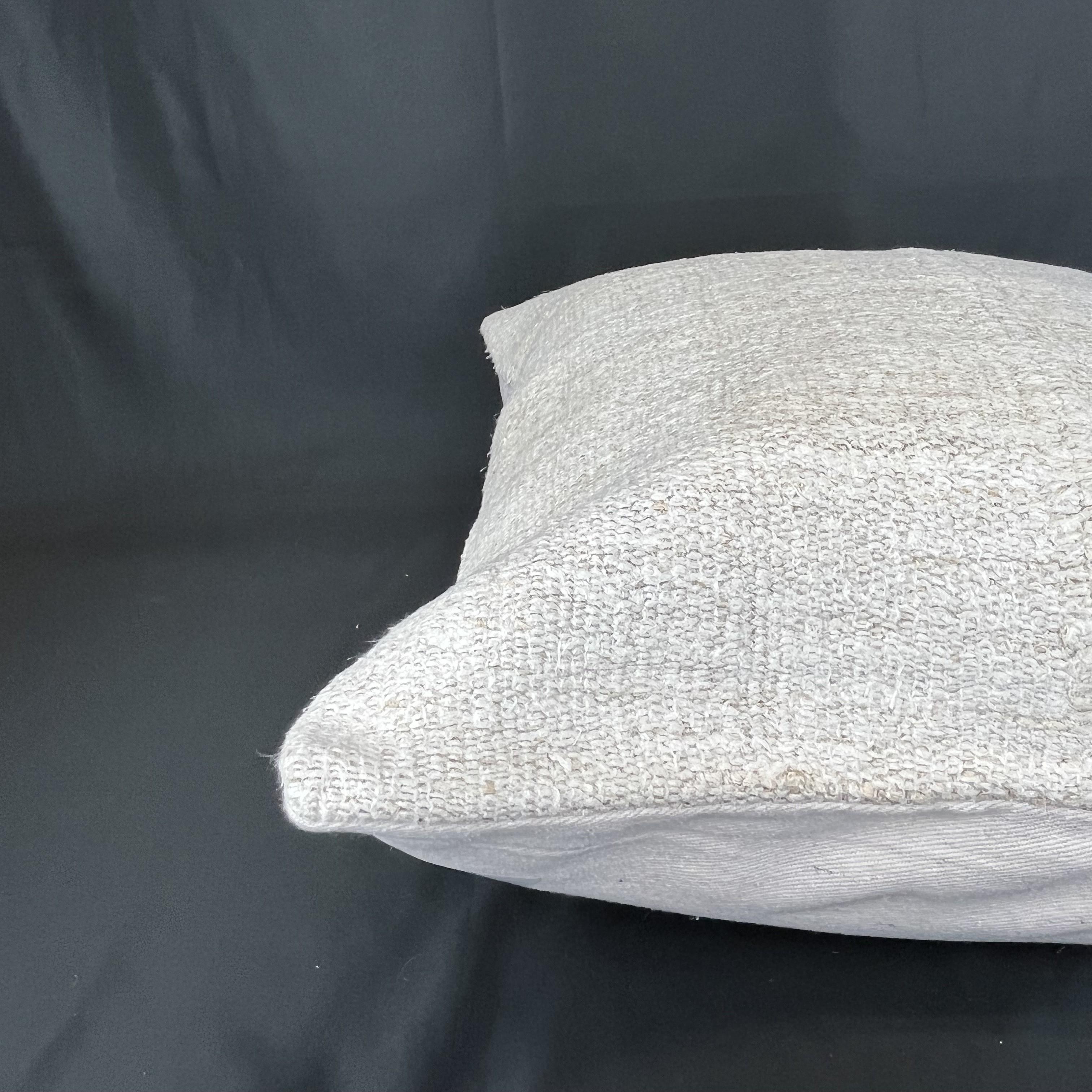 Hand-Woven Natural Hemp Pillow Cover Solid White 20
