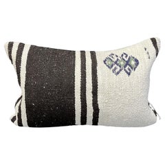 Funda de cojín de cáñamo natural marrón con diseño náutico 15" x 23"