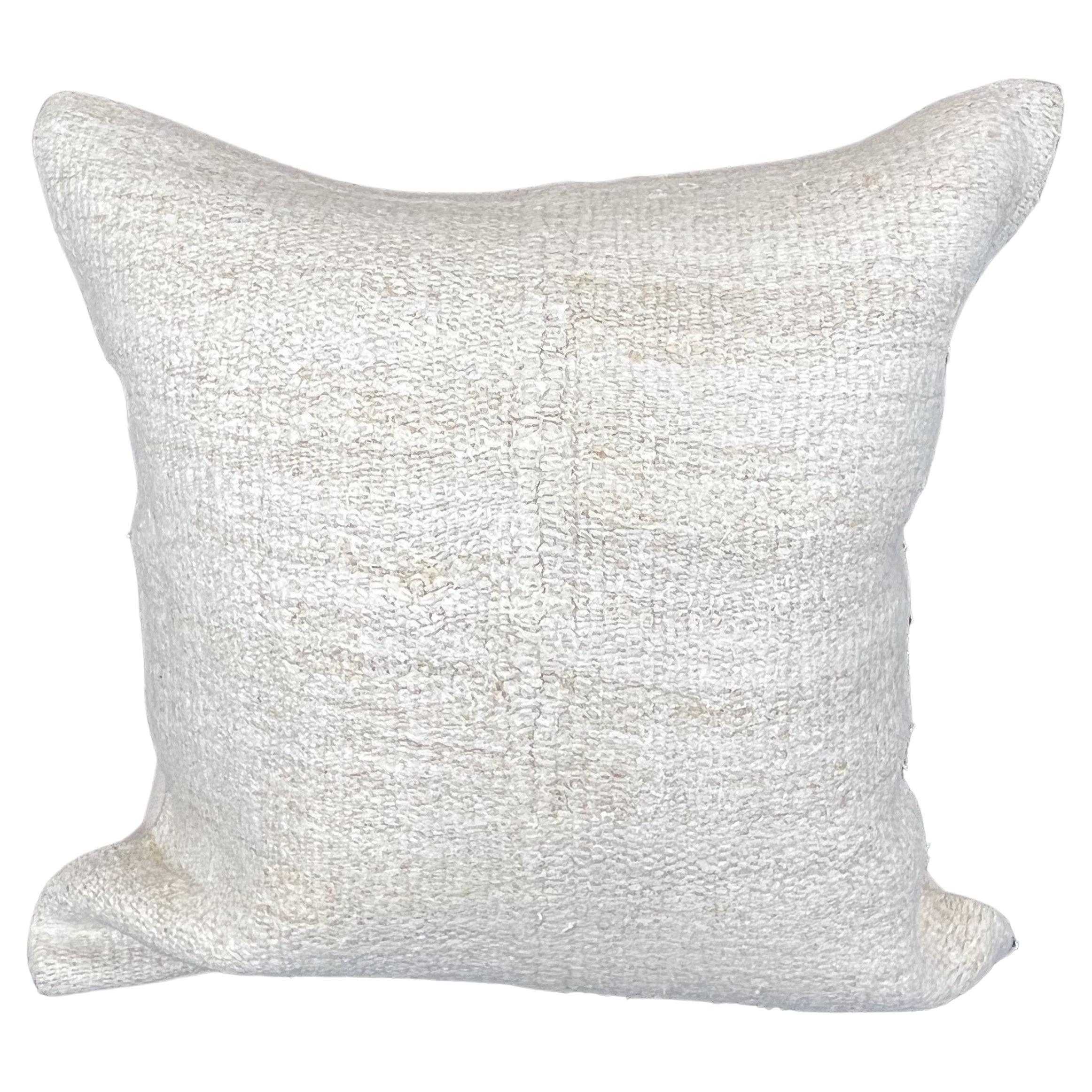 Natural Hemp Pillow Cover Solid White 20" x 20" For Sale