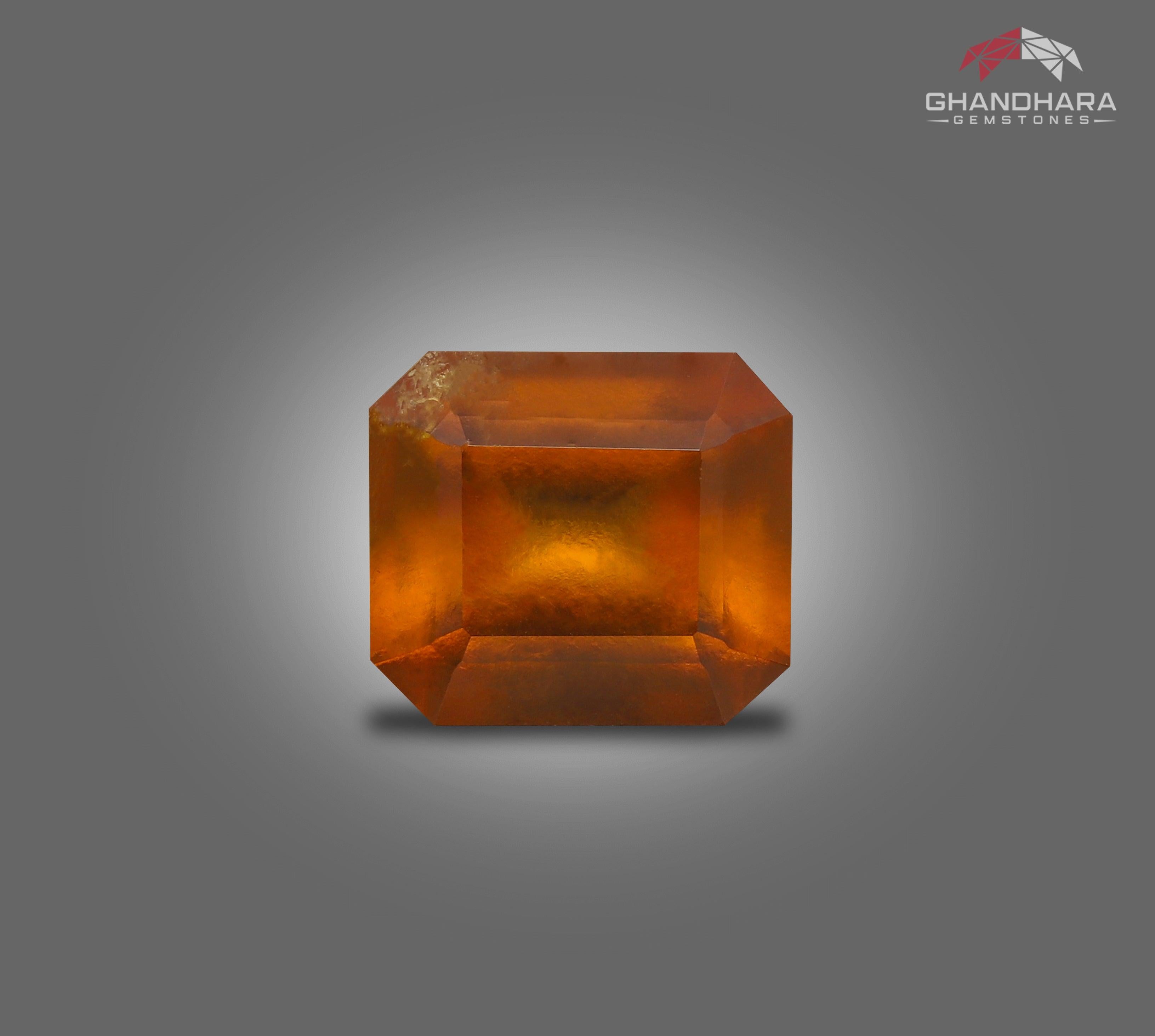 Natural Hessonite Garnet Gemstone of 2.070 carats from Madagascar has a wonderful cut in a Octagon shape, incredible orange color, Great brilliance. This gem is SI (dull luster).

Product Information:
GEMSTONE NAME:	Natural Hessonite Garnet