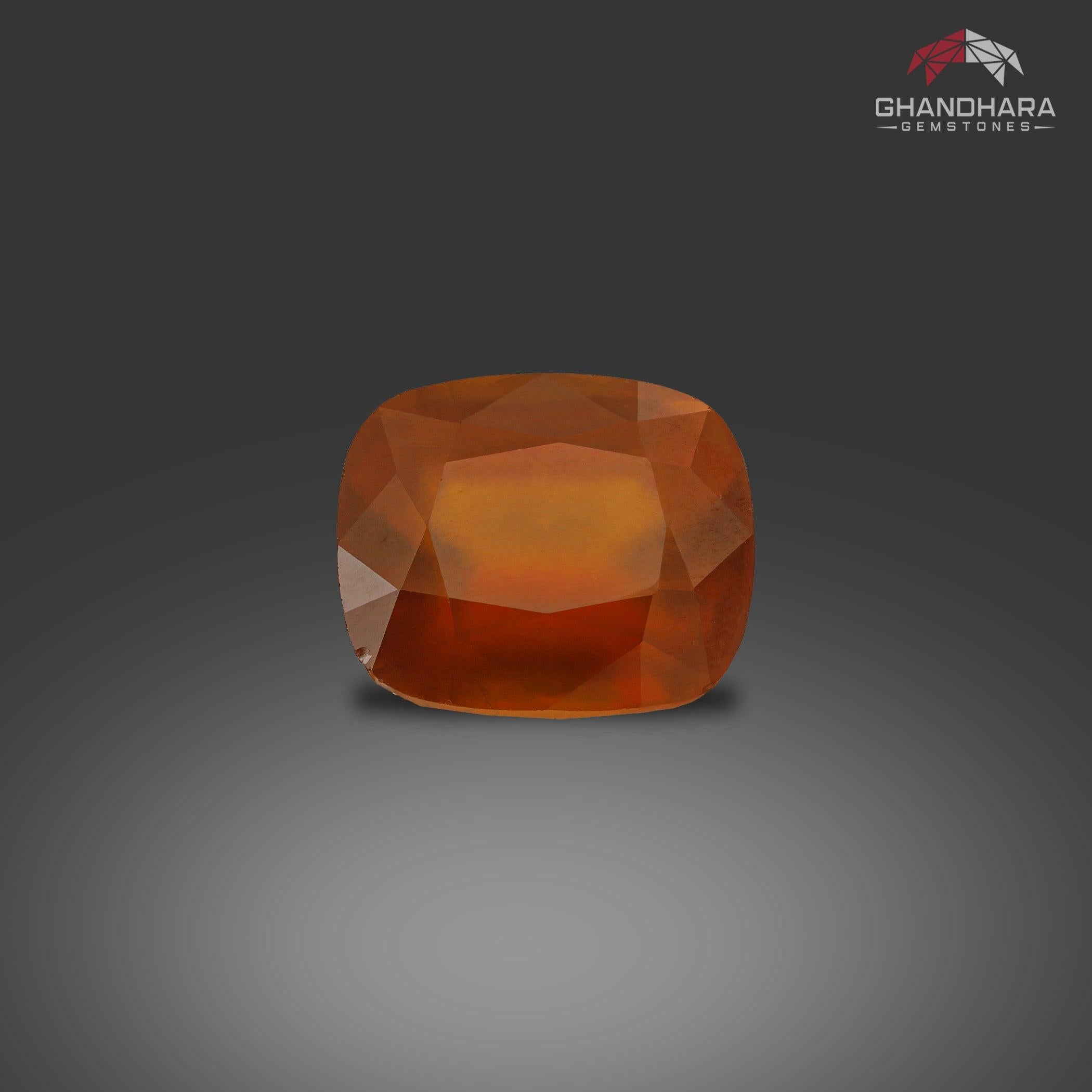 Natural Hessonite Garnet Stone of 10.50 carats from Madagascar has a wonderful cut in a Cushion shape, incredible Orange color, Great brilliance. This gem is SI (Oily Luster) Clarity.

 

Product Information:
GEMSTONE NAME: Natural Hessonite Garnet