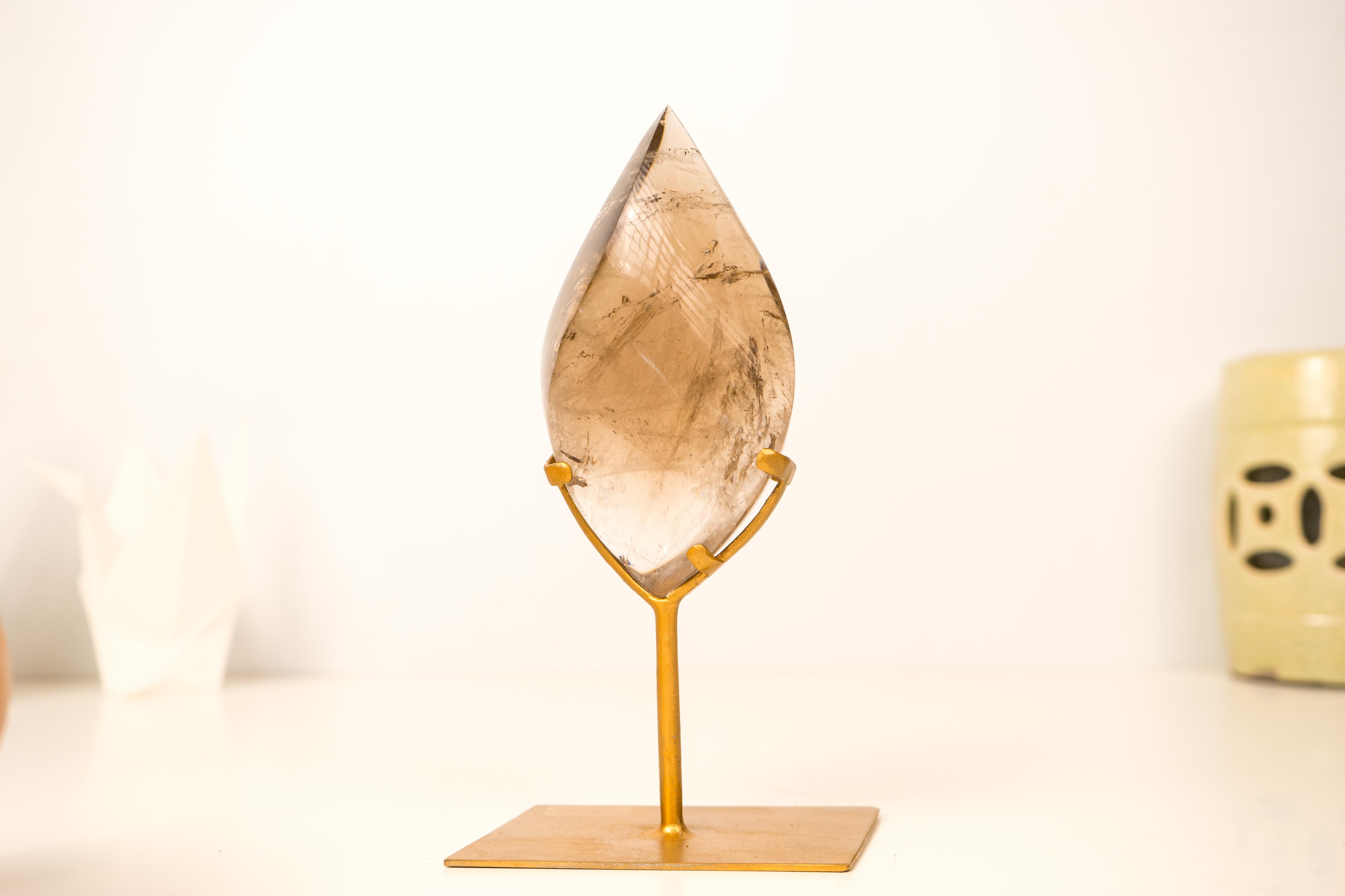 Generador de llama de cuarzo ahumado natural de alto grado Cristal en venta