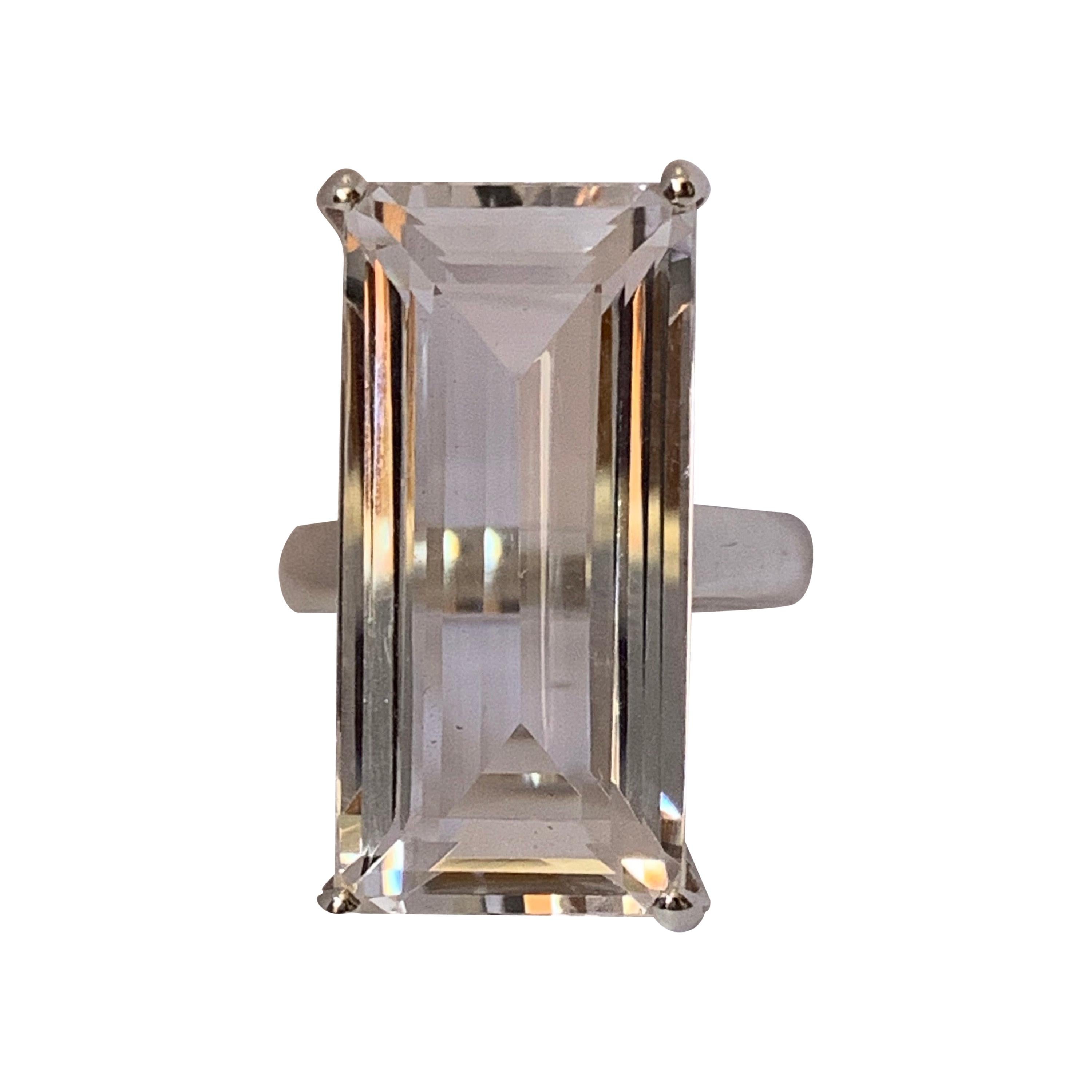 Natural Himalayan Rock Crystal Sterling Silver Ring For Sale