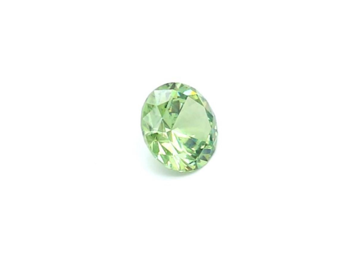 Round Cut Natural Horsetail 0.54 Ct Russian Demantoid Loose Gemstone ICL Certified For Sale