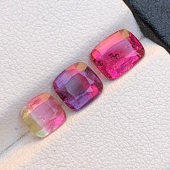 Tormalina naturale rosa caldo e bicolore da 2,97 carati con taglio a cuscino, pietre sciolte, pacco di gemme