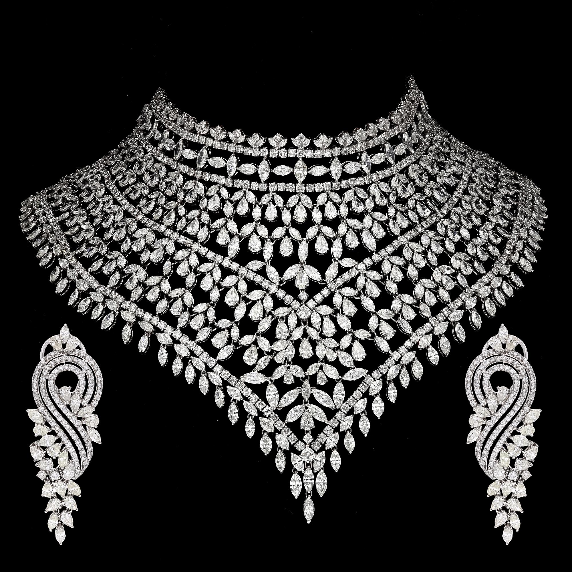 Natürliche, große Diamant-Halskette mit 135,87 Karat Diamant und 18 Karat Gold im Zustand „Neu“ im Angebot in jaipur, IN
