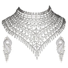 Natürliche, große Diamant-Halskette mit 135,87 Karat Diamant und 18 Karat Gold