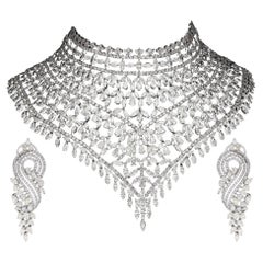 Collier grand diamant naturel avec 135,87 carats de diamants et or 18 carats