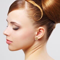 Natural Ice Diamond Cushion Studs in 18K Yellow Gold