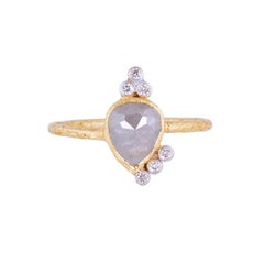 Natural 1.23cts Ice Diamond Ring in 18K Gold