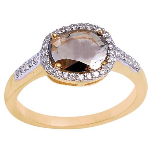 Natural Ice Diamond Ring 18K gold For Sale