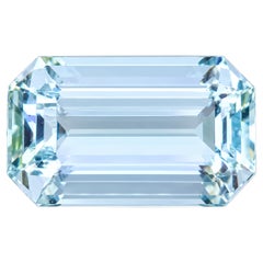 Gema natural de aguamarina azul hielo de Pakistán, 6,91 quilates, corte esmeralda