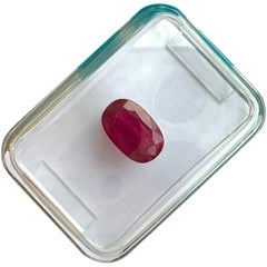 Natural IGI Certified 1.46ct Deep Purple Pink Red Ruby Oval Cut Gemstone