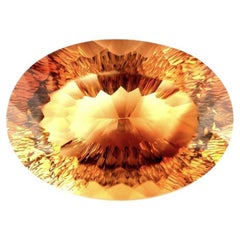 Natural Imperial Orange Topaz 21.83ct Fancy Oval Concave Cut Gem