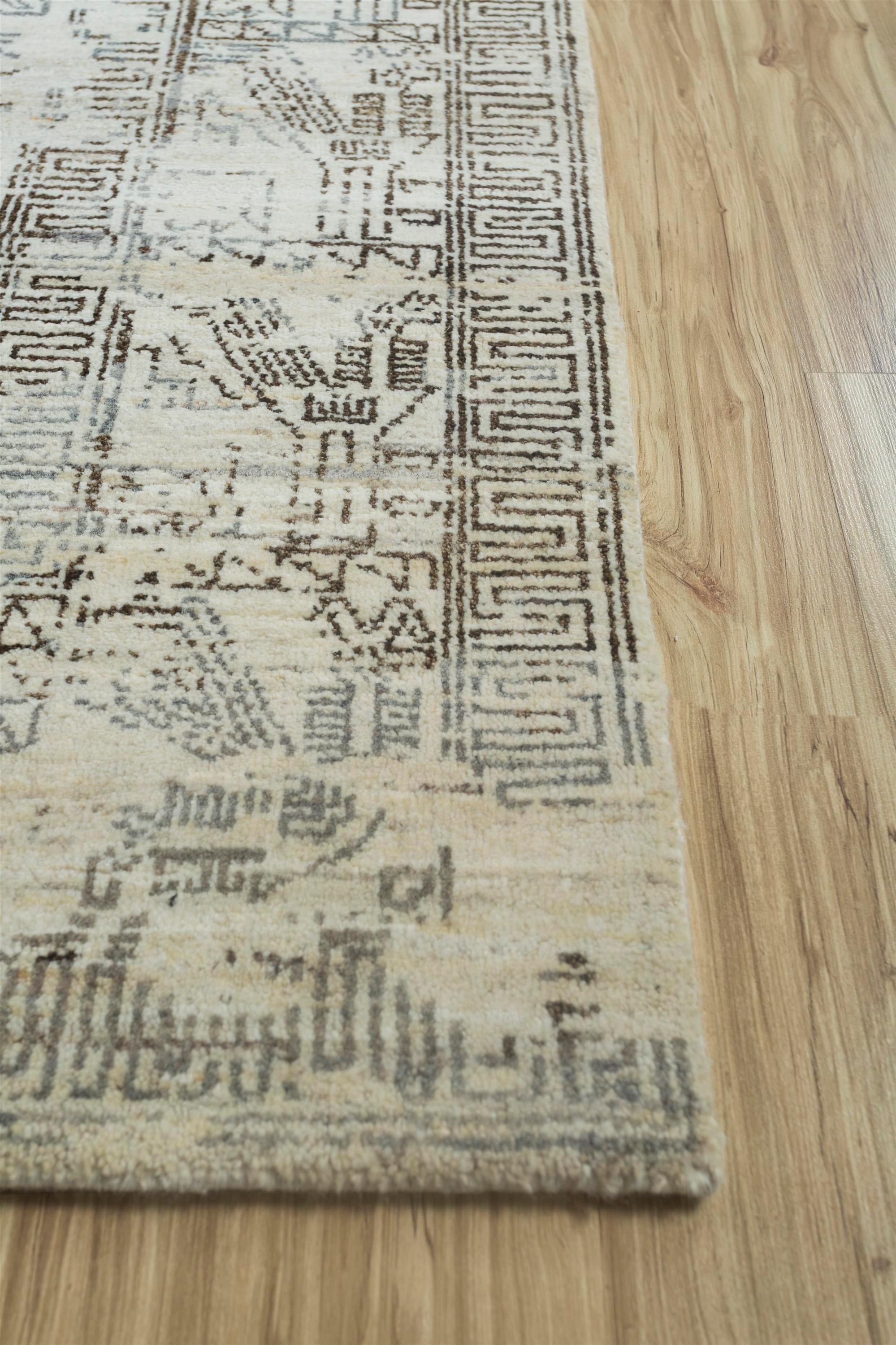 Modern Natural Impressions Natural White & Natural Gray 240X300 cm Handknotted Rug For Sale