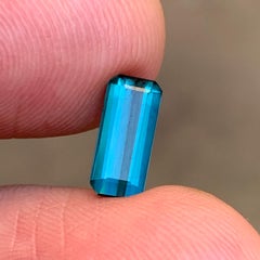 Natural Indicolite Blue Tourmaline Emerald Cut 1.33Carat Loose Gemstone for Ring