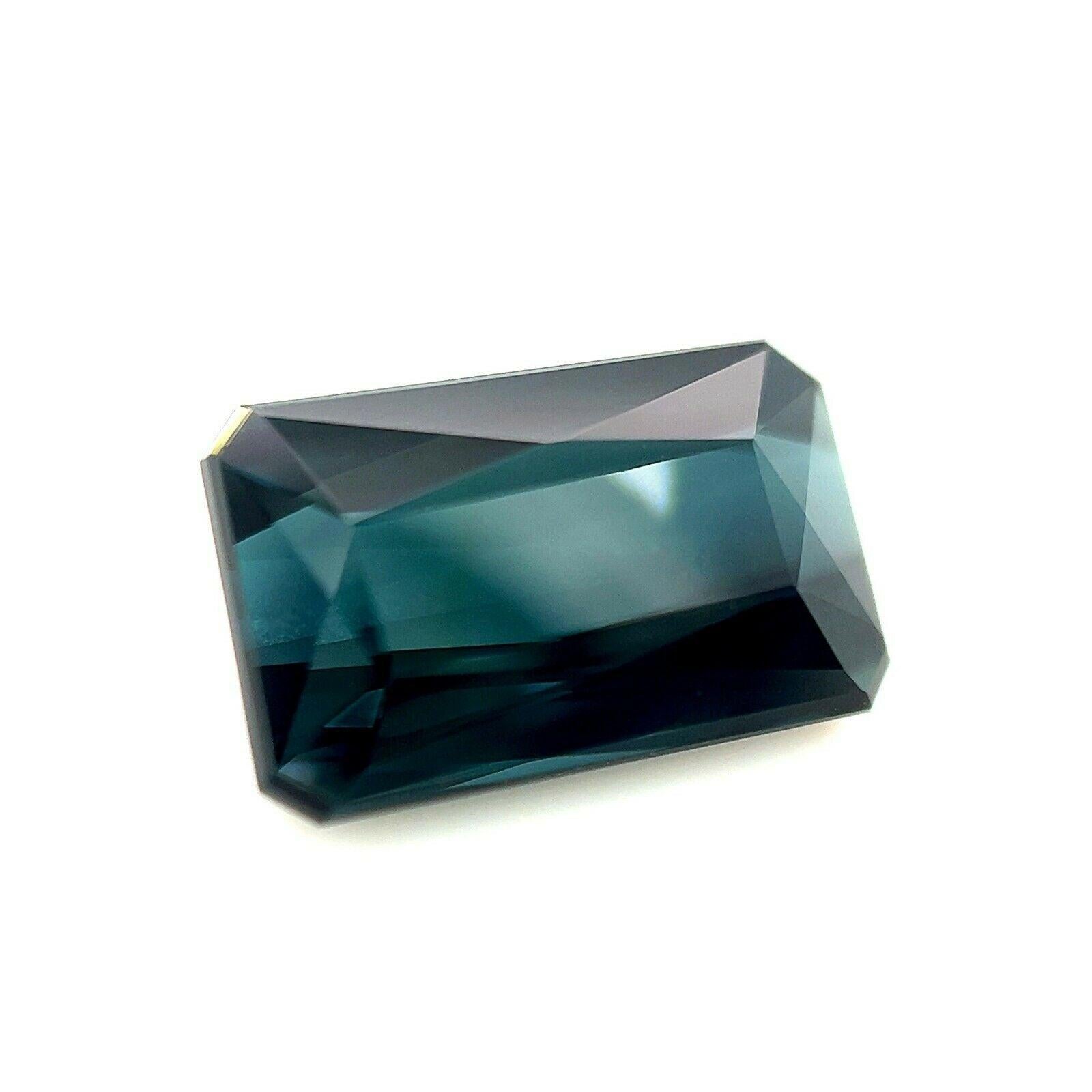 Natural Indicolite Tourmaline 2.82ct Green Blue Emerald Cut Loose Gem 10.5x6.6mm

Natural Green Blue Indicolite Colour Tourmaline Gemstone.
2.82 Carat tourmaline with a stunning deep blue colour and excellent clarity. Practically flawless. Also has