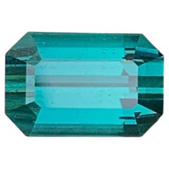Natural Indicolite Tourmaline Emerald Cut Blue Gemstone For Ring Jewellery 8mm