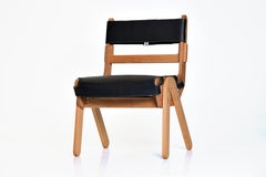 Assise et dossier en cuir italien naturel Chaise en bois "Arch".