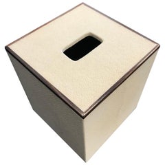 Natural Ivory Shagreen Tissue Box 