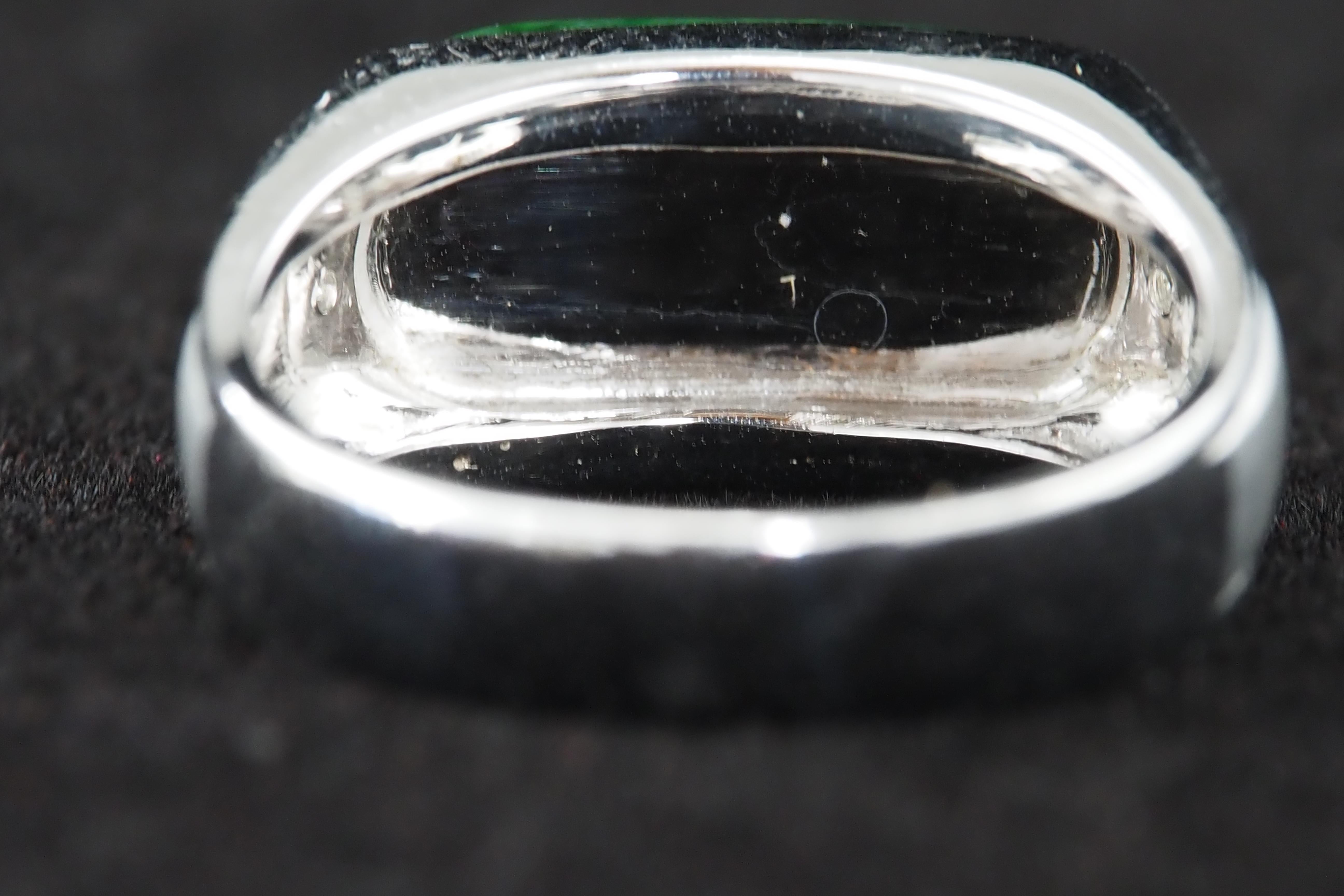 Natural Jade and Diamond Ring in vendita 12