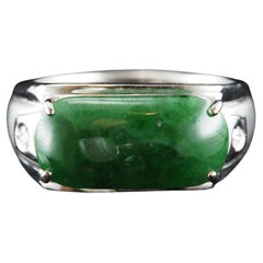Natural Jade and Diamond Ring