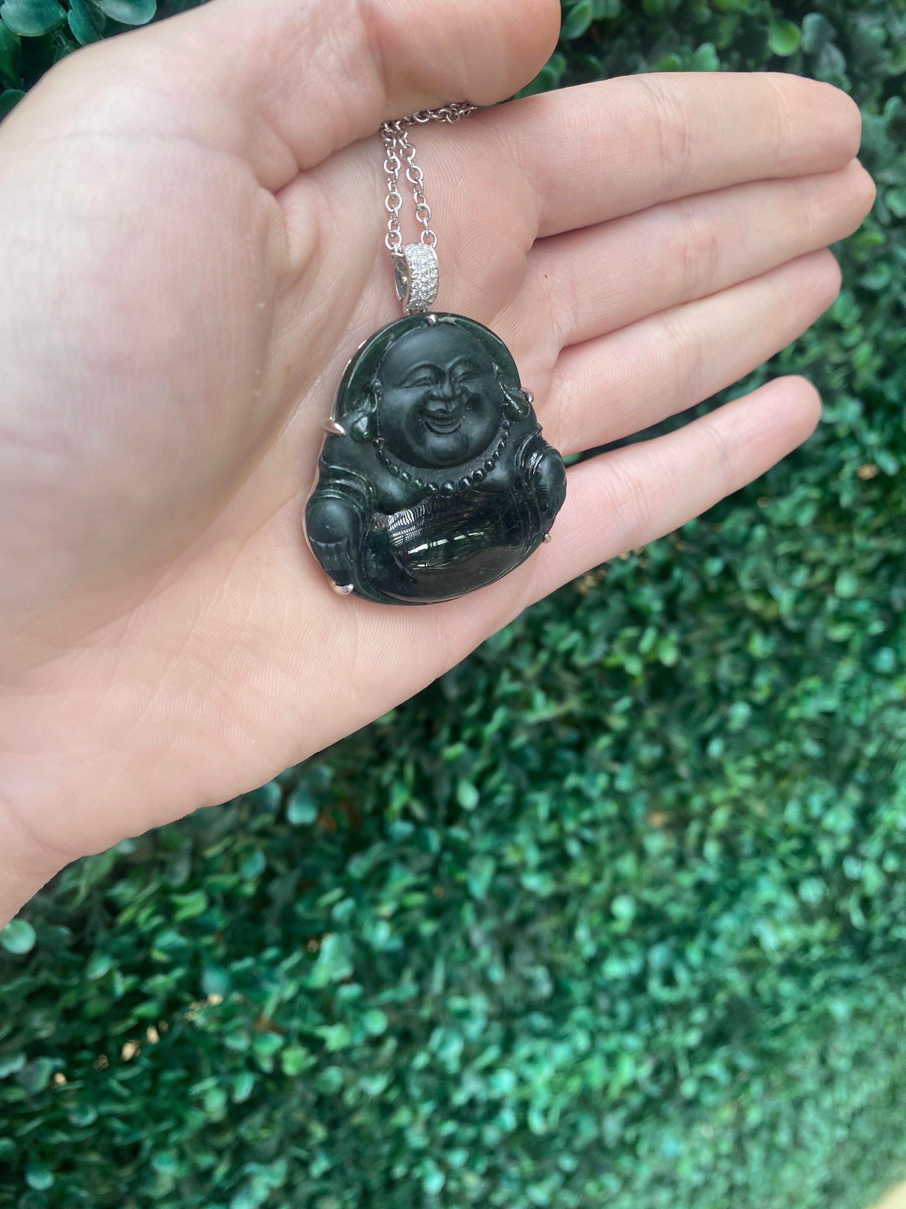 black jade buddha pendant