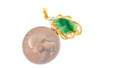Natural Jade Carved Diamond Pendant 18kt*