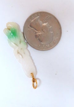 Natural Jade Carved Symbolic Pendant 14kt*