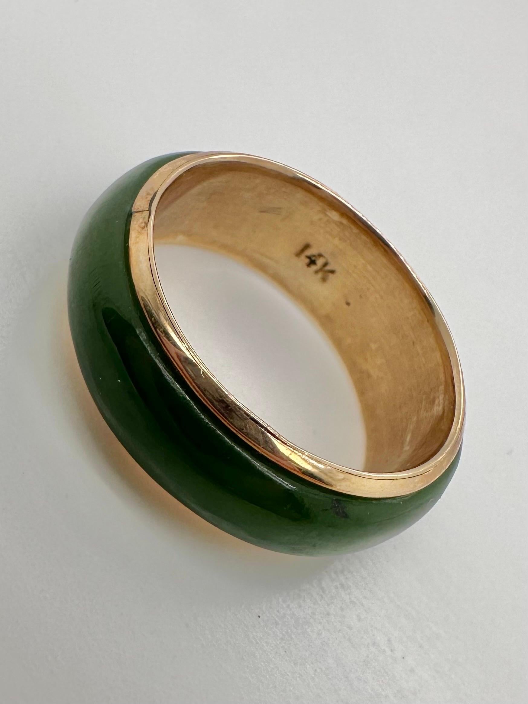 Bead Natural Jade eternity ring size 7.75 For Sale