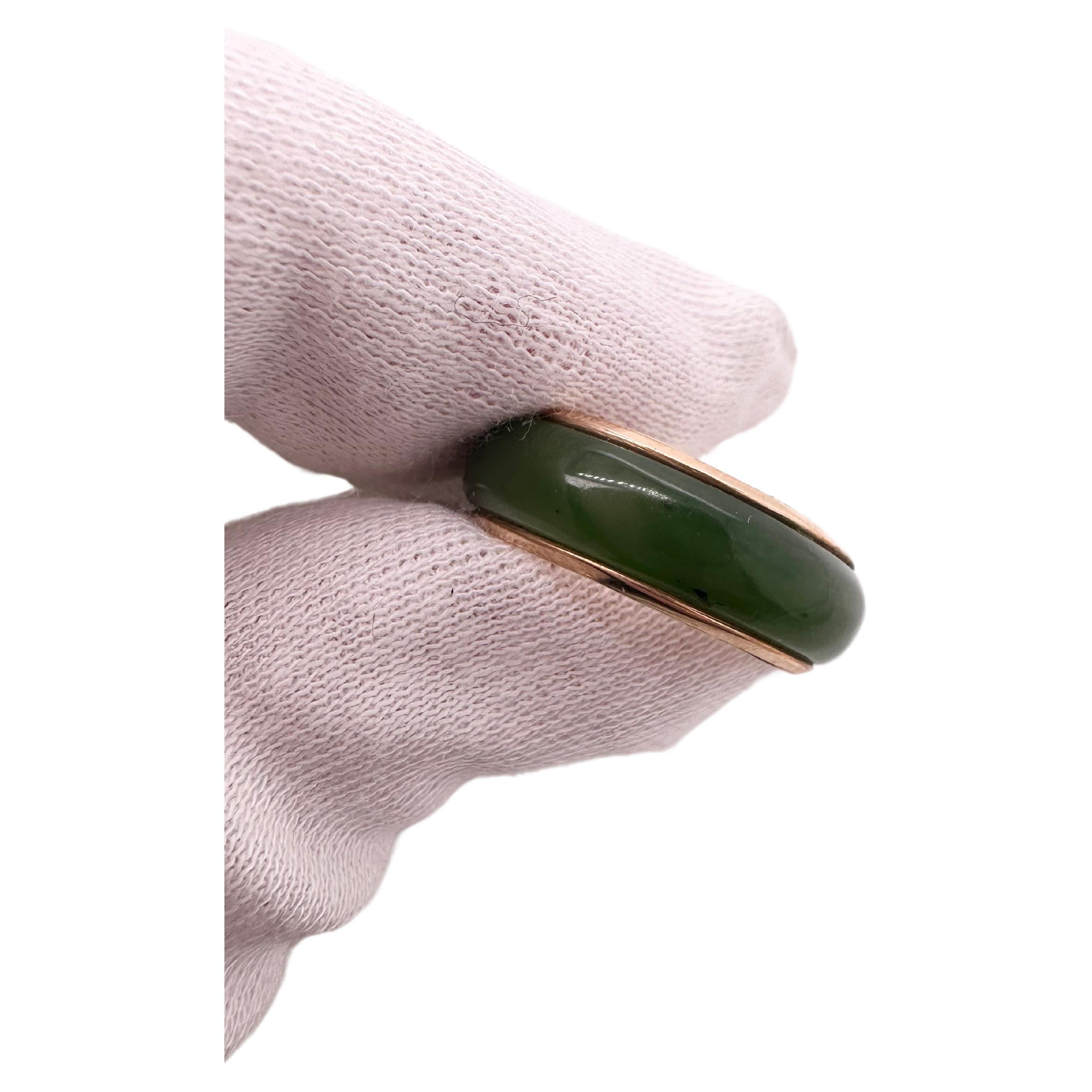 Natural Jade eternity ring size 7.75 For Sale