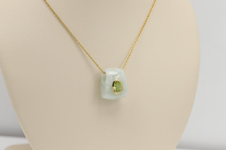 Pendentif En Or 18 Carats Avec Jade - Poids 4,52 G, Occasion