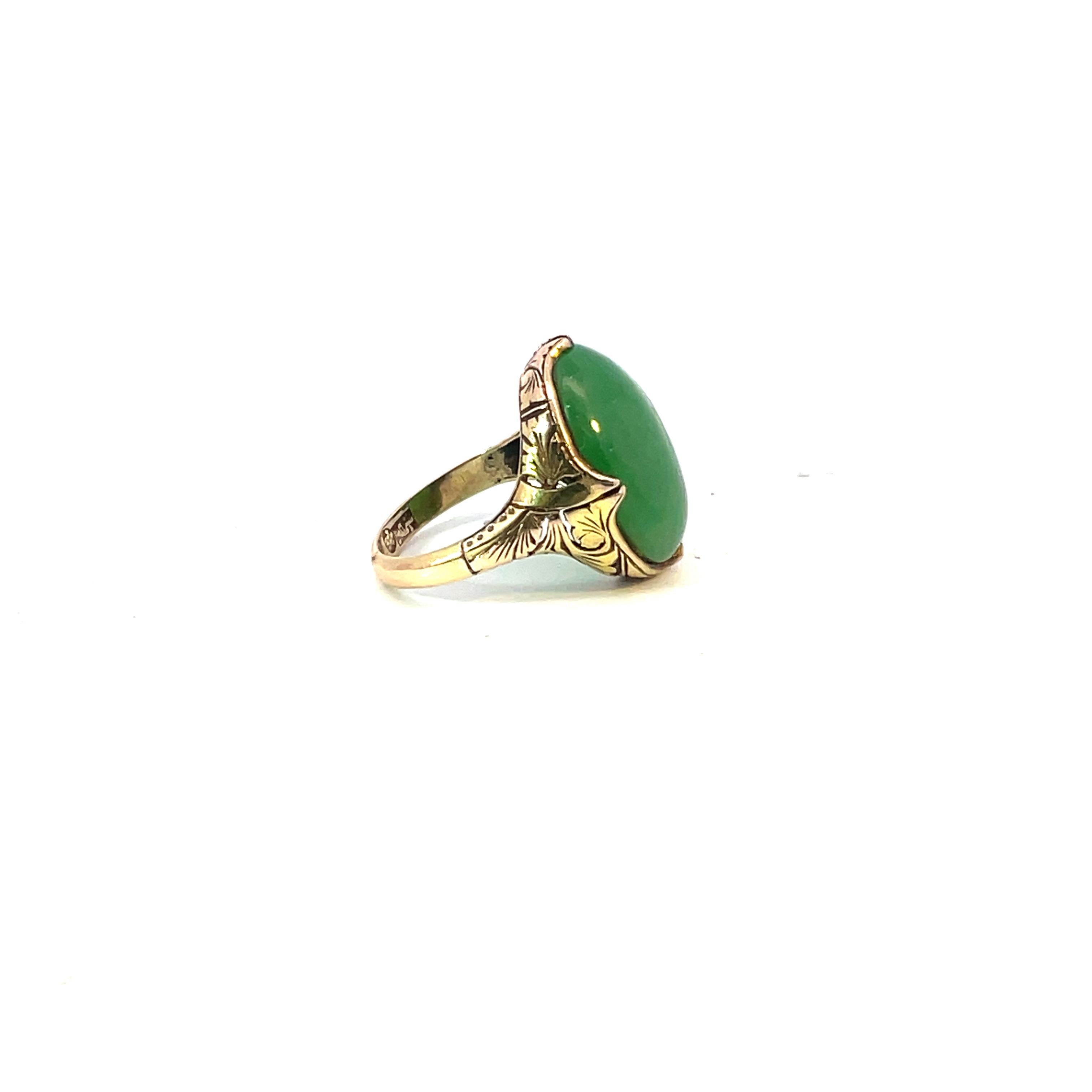 Taille cabochon Bague en jade naturel en vente