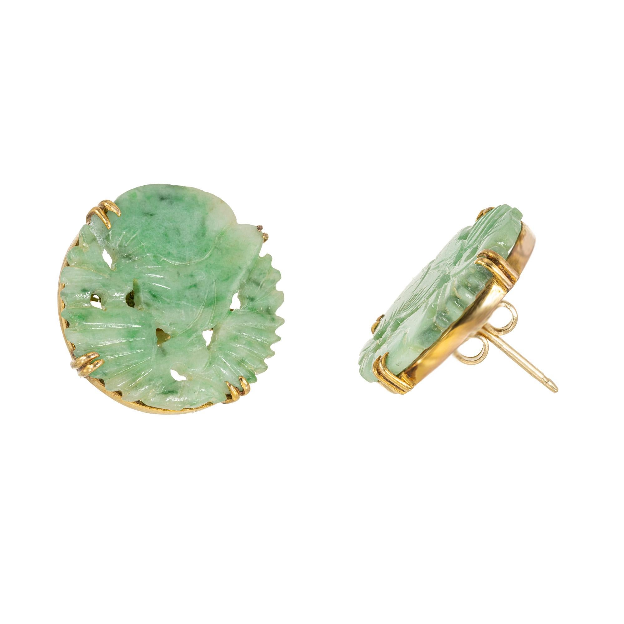 round jade earrings