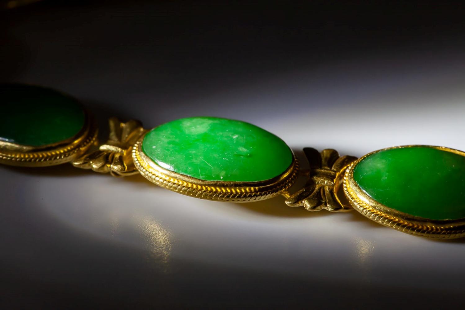 Mason Kay-Armband aus Gelbgold mit natürlichem Jadeit und Jade Damen im Angebot