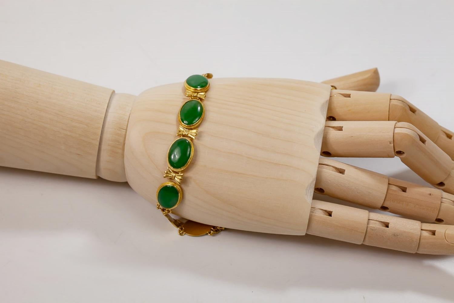 Mason Kay-Armband aus Gelbgold mit natürlichem Jadeit und Jade im Angebot 2