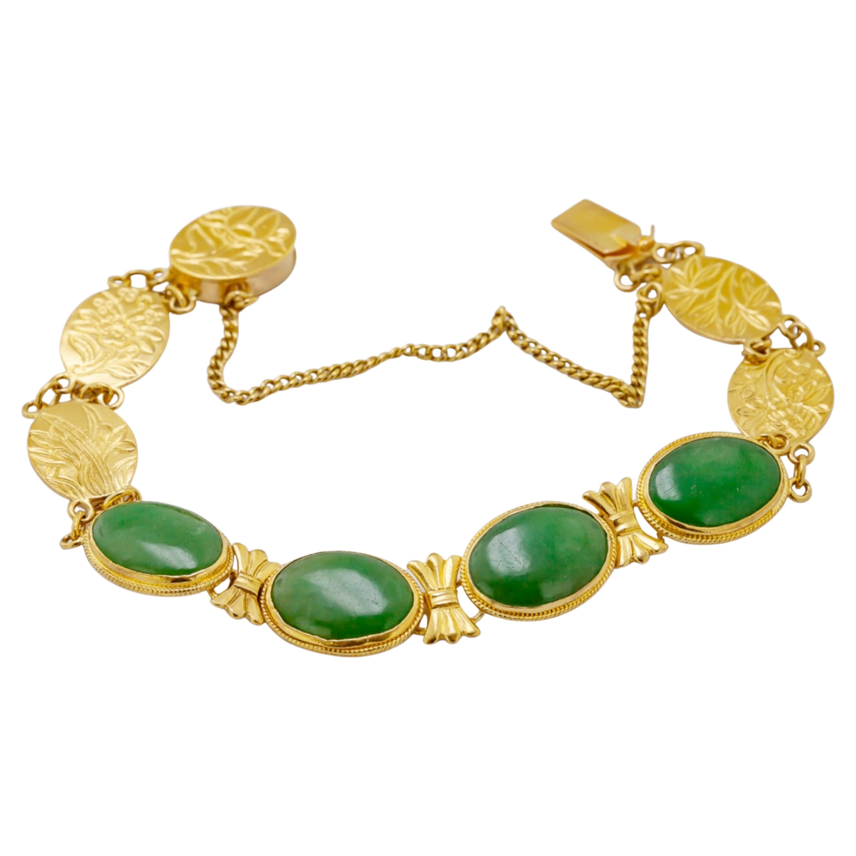Mason Kay-Armband aus Gelbgold mit natürlichem Jadeit und Jade im Angebot